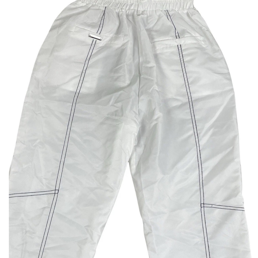Maniere De Voir White Nylon Contrast Stitch Track Pants - Picture 8 of 9